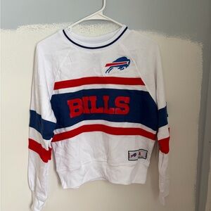 Bill NFL Official White Sweatshirt with Red and Blue Accents